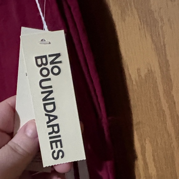 No Boundaries Burgundy Joggers with White Stripes - Picture 2 of 3